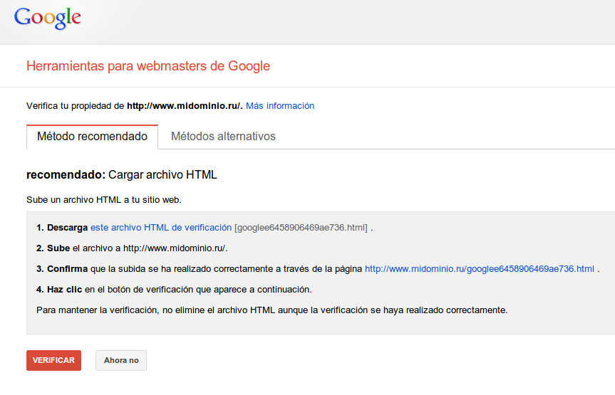 como dar de alta una pagina web en google